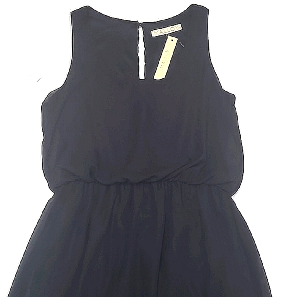Malloy Maxi Dress Evening Sheer Flowy Skirt Solid Mini Lining Keyhole Back NWT - Picture 12 of 17